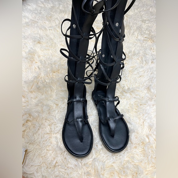 Free People Gladiator Sandals Black Leather Size 6.5 - Picture 9 of 14